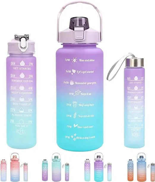 ✨ Gradient Water Bottle Set — Stylish, Durable & Hydrating!
