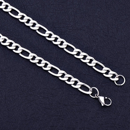 🔗 Durable & Glossy Men’s Figaro Chain Bracelet 💎
