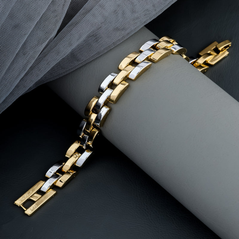 ✨ Dual-Tone Stainless Steel Chain Link Bracelet 💎