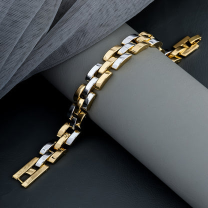 ✨ Dual-Tone Stainless Steel Chain Link Bracelet 💎