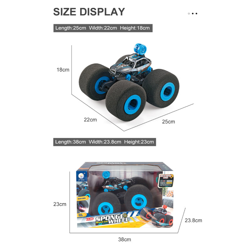 2.4G Lightweight RC Stunt Car with Sponge Wheels & Water Spray