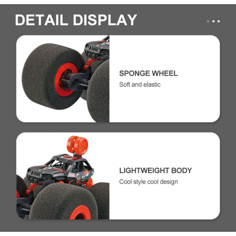 2.4G Lightweight RC Stunt Car with Sponge Wheels & Water Spray